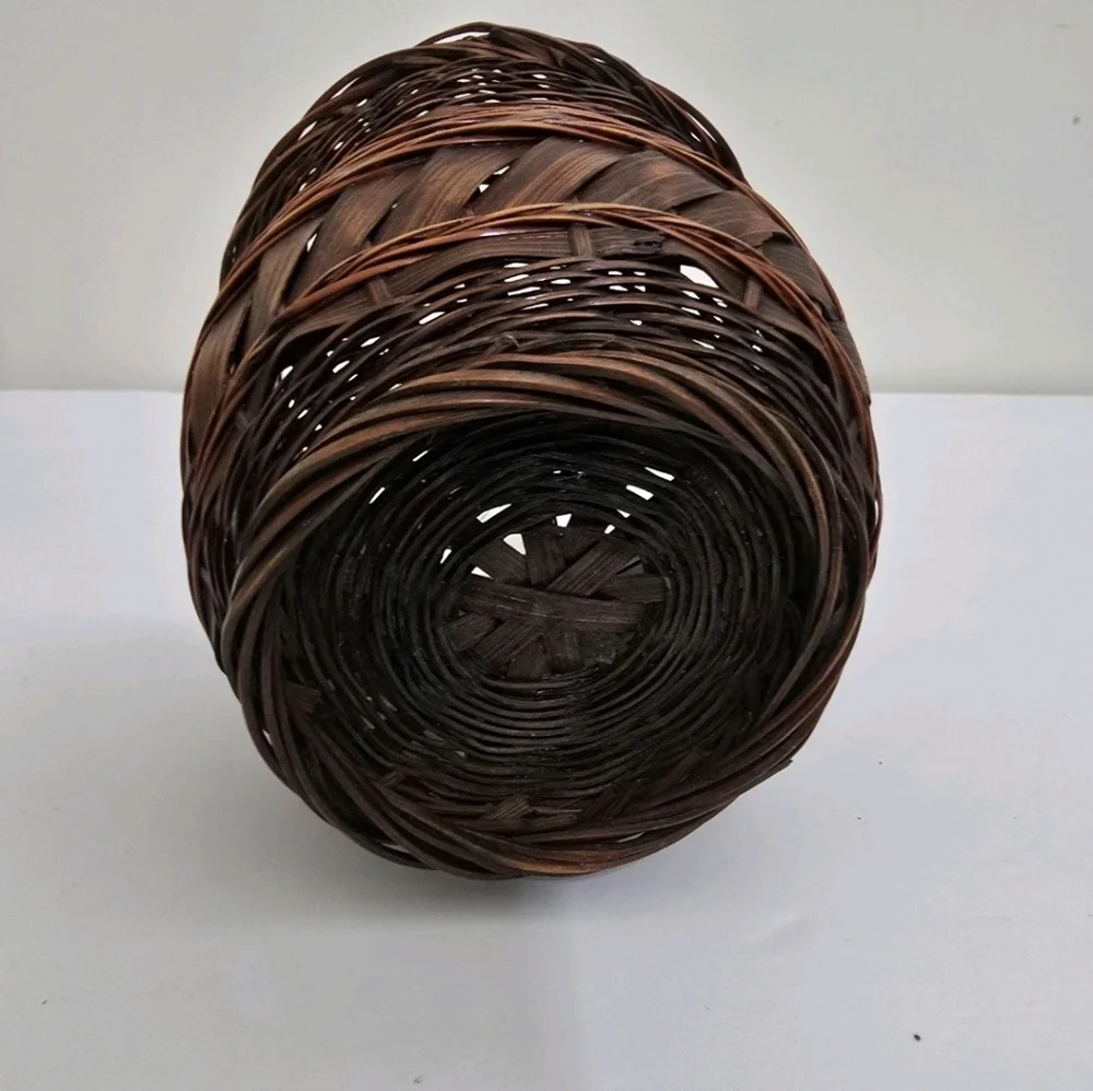 vintage Mini Wicker 5 Inch Planter Vase‎ Rustic Boho Style